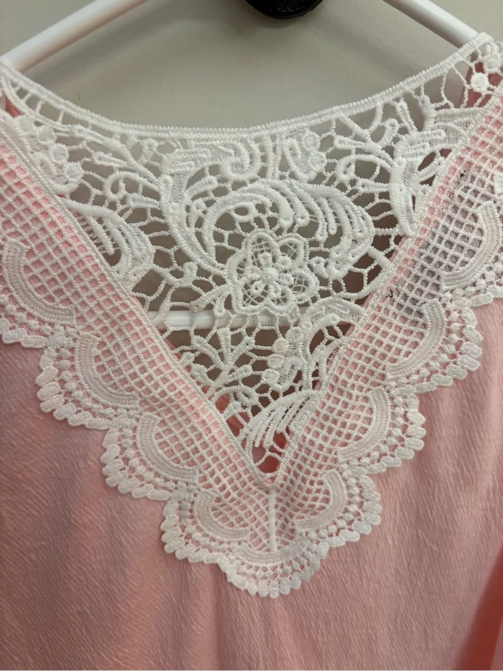 Amy Byer Soft Pink Button-Front Tank with Lace Detail